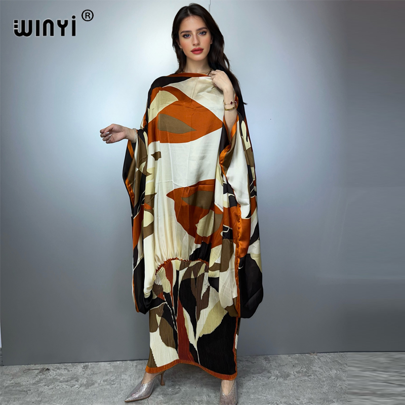 Cover Up Kaftan - WINYI Pleated Elastic loose dress beach