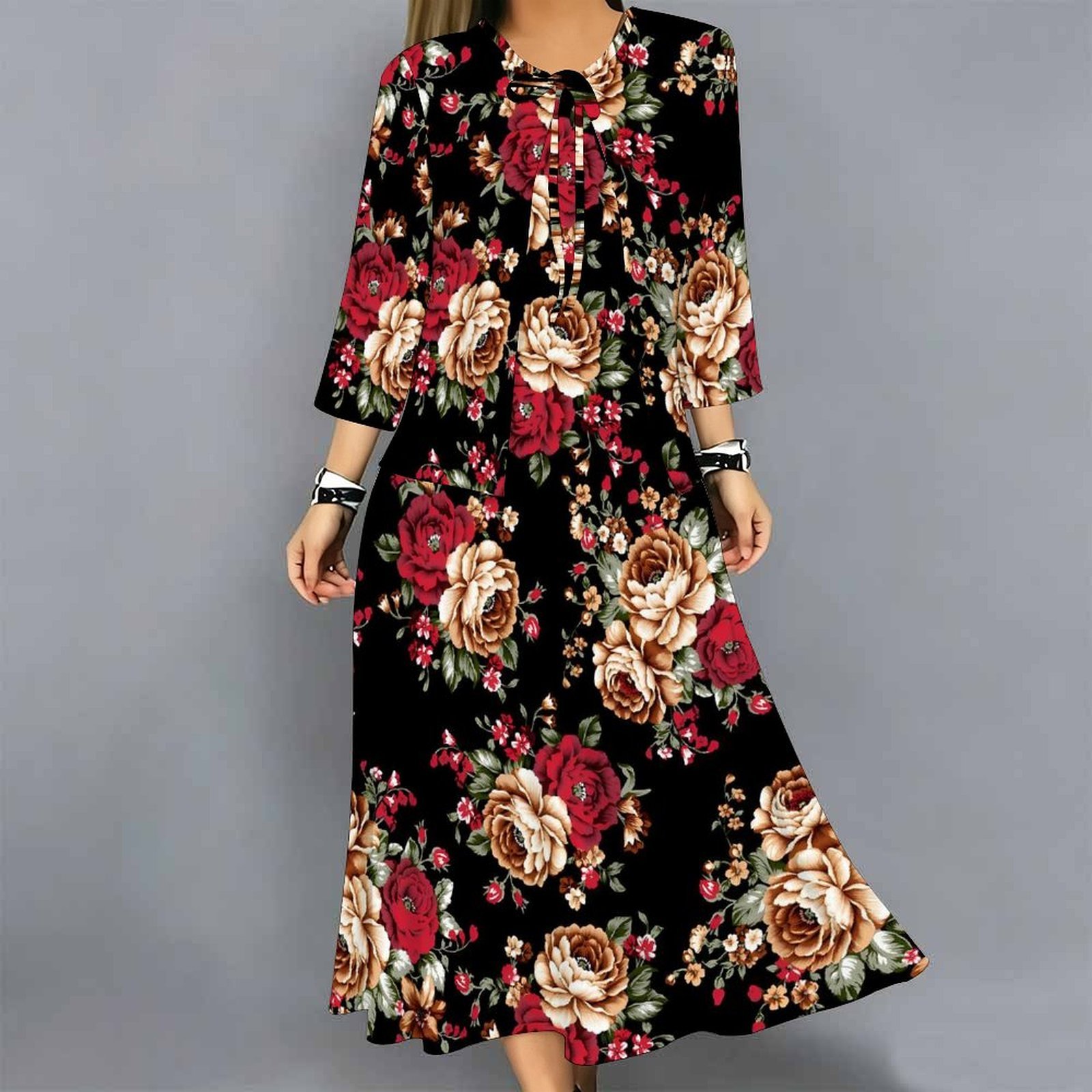 Women 2 Piece Dress Set Print  - đánh giá và giá Midi Skirt Floral