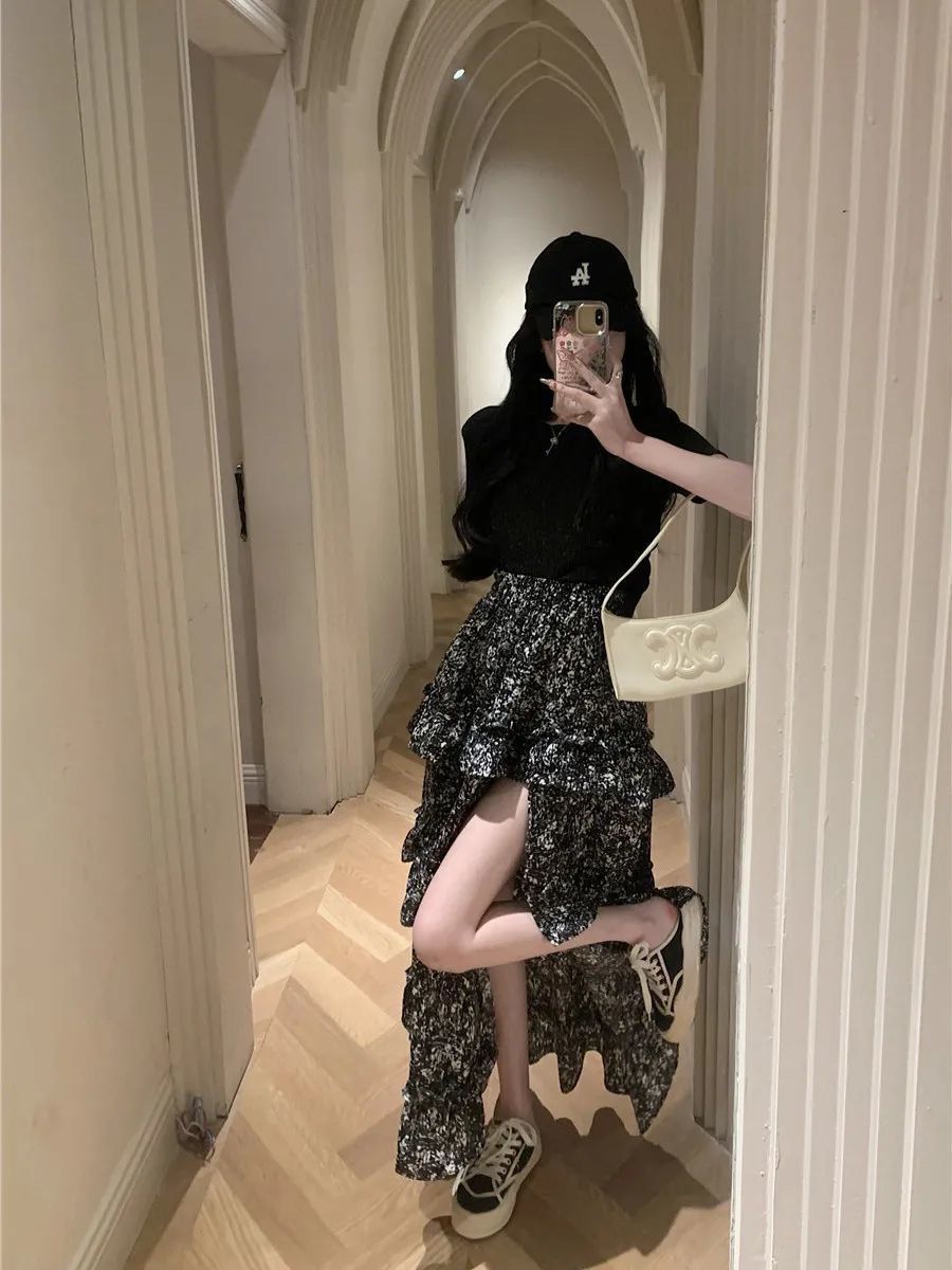 Floral Print Half-length Skirt - đánh giá và giá Midi Skirt Floral
